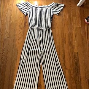 black and white striped jumpsuit